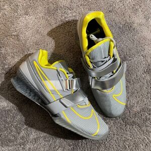 Nike Romaleos 4 Mens Weightlifting Shoes Grey Yellow CD3463-002 Size 12.5 US NEW